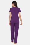 Coucou Printed Pyjama Set - Bright Violet — thumbnail 5